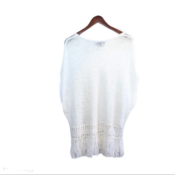 🌈 6/$60, Karen Kane, White, Sheer Layering Top, Size XLarge - Picture 2 of 6